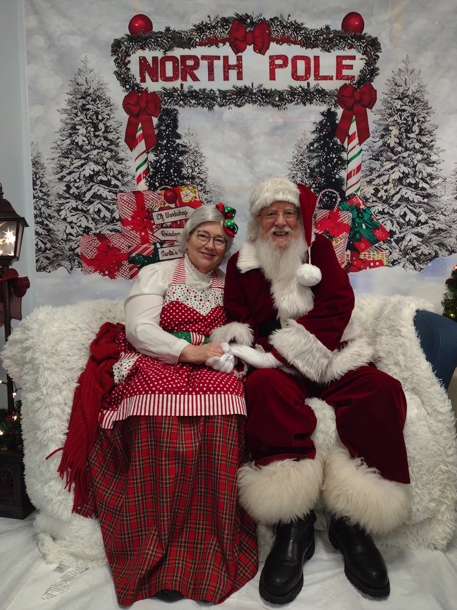 Santa Bob and Mrs. Clause at the North Pole